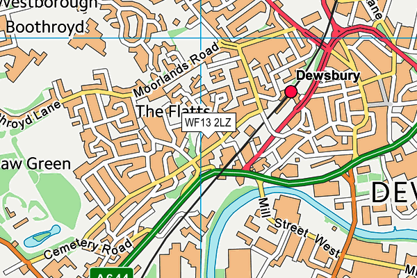WF13 2LZ map - OS VectorMap District (Ordnance Survey) WF13 2LZ map - OS VectorMap District (Ordnance Survey)