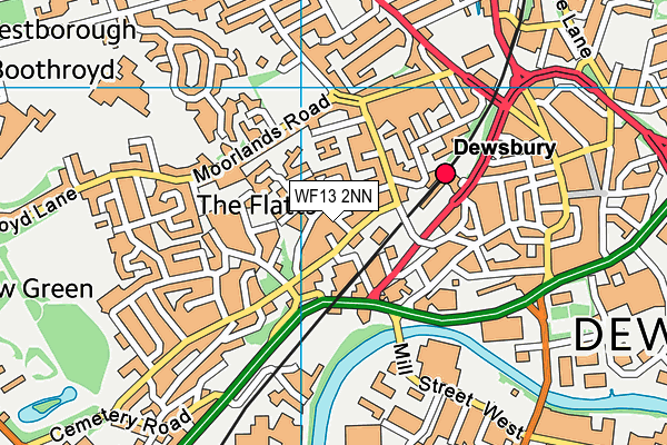WF13 2NN map - OS VectorMap District (Ordnance Survey)