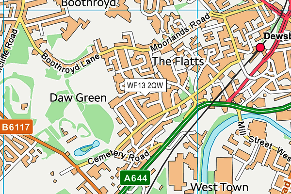 WF13 2QW map - OS VectorMap District (Ordnance Survey) WF13 2QW map - OS VectorMap District (Ordnance Survey)