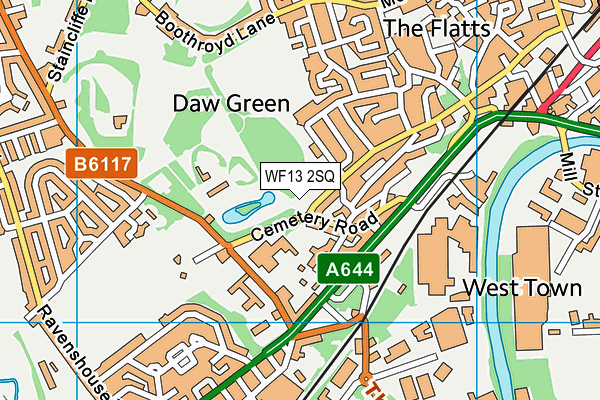 WF13 2SQ map - OS VectorMap District (Ordnance Survey) WF13 2SQ map - OS VectorMap District (Ordnance Survey)