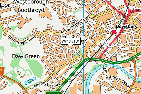 WF13 2TW map - OS VectorMap District (Ordnance Survey) WF13 2TW map - OS VectorMap District (Ordnance Survey)