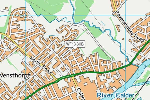 WF13 3HB map - OS VectorMap District (Ordnance Survey) WF13 3HB map - OS VectorMap District (Ordnance Survey)