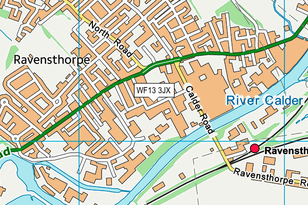 WF13 3JX map - OS VectorMap District (Ordnance Survey) WF13 3JX map - OS VectorMap District (Ordnance Survey)