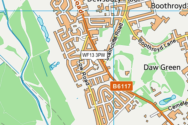 WF13 3PW map - OS VectorMap District (Ordnance Survey) WF13 3PW map - OS VectorMap District (Ordnance Survey)