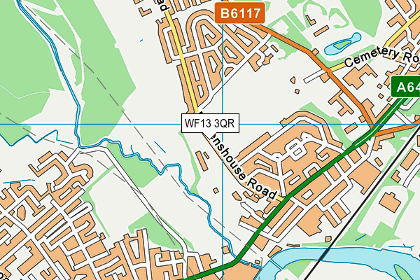 WF13 3QR map - OS VectorMap District (Ordnance Survey) WF13 3QR map - OS VectorMap District (Ordnance Survey)