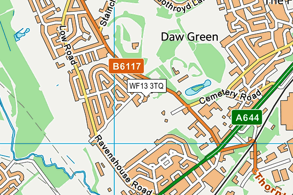 WF13 3TQ map - OS VectorMap District (Ordnance Survey) WF13 3TQ map - OS VectorMap District (Ordnance Survey)