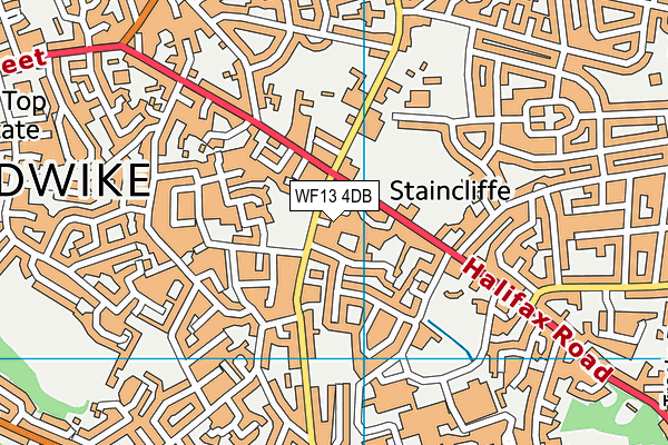 WF13 4DB map - OS VectorMap District (Ordnance Survey) WF13 4DB map - OS VectorMap District (Ordnance Survey)
