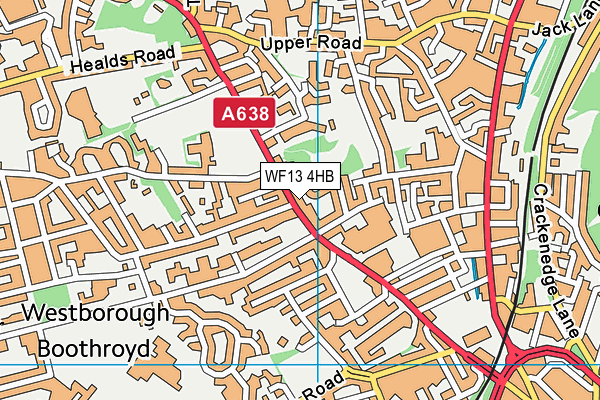 WF13 4HB map - OS VectorMap District (Ordnance Survey)