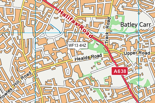 WF13 4HZ map - OS VectorMap District (Ordnance Survey) WF13 4HZ map - OS VectorMap District (Ordnance Survey)