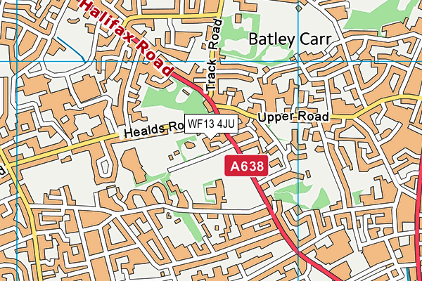 WF13 4JU map - OS VectorMap District (Ordnance Survey)