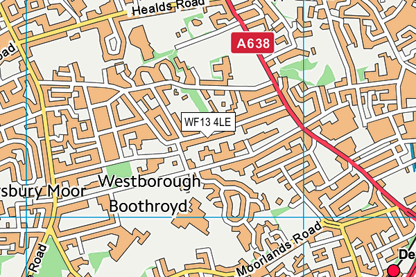 WF13 4LE map - OS VectorMap District (Ordnance Survey) WF13 4LE map - OS VectorMap District (Ordnance Survey)