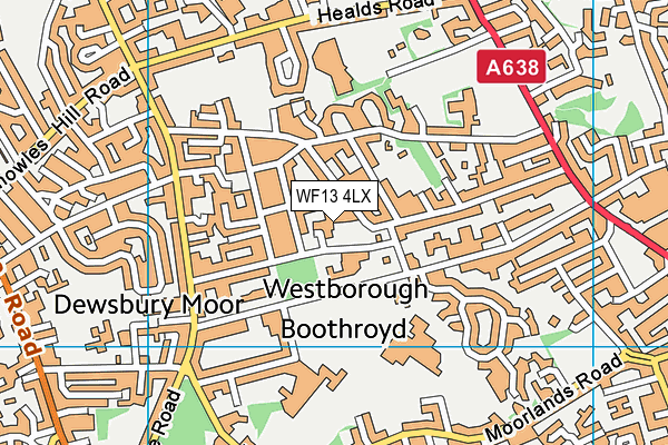 WF13 4LX map - OS VectorMap District (Ordnance Survey) WF13 4LX map - OS VectorMap District (Ordnance Survey)