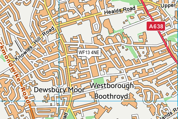 WF13 4NE map - OS VectorMap District (Ordnance Survey) WF13 4NE map - OS VectorMap District (Ordnance Survey)