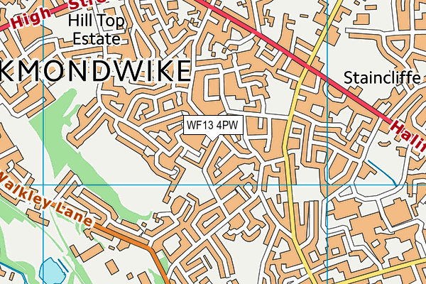WF13 4PW map - OS VectorMap District (Ordnance Survey) WF13 4PW map - OS VectorMap District (Ordnance Survey)