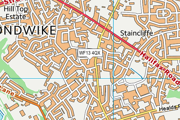 WF13 4QX map - OS VectorMap District (Ordnance Survey)