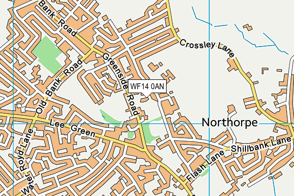 WF14 0AN map - OS VectorMap District (Ordnance Survey) WF14 0AN map - OS VectorMap District (Ordnance Survey)