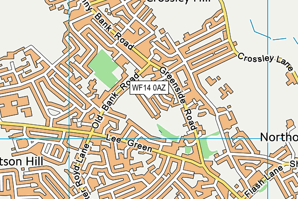 WF14 0AZ map - OS VectorMap District (Ordnance Survey) WF14 0AZ map - OS VectorMap District (Ordnance Survey)