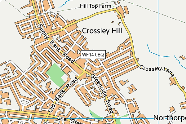 WF14 0BQ map - OS VectorMap District (Ordnance Survey) WF14 0BQ map - OS VectorMap District (Ordnance Survey)