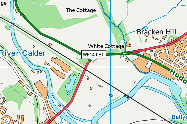 WF14 0BT map - OS VectorMap District (Ordnance Survey) WF14 0BT map - OS VectorMap District (Ordnance Survey)