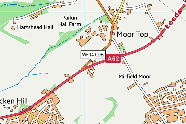 WF14 0DB map - OS VectorMap District (Ordnance Survey) WF14 0DB map - OS VectorMap District (Ordnance Survey)