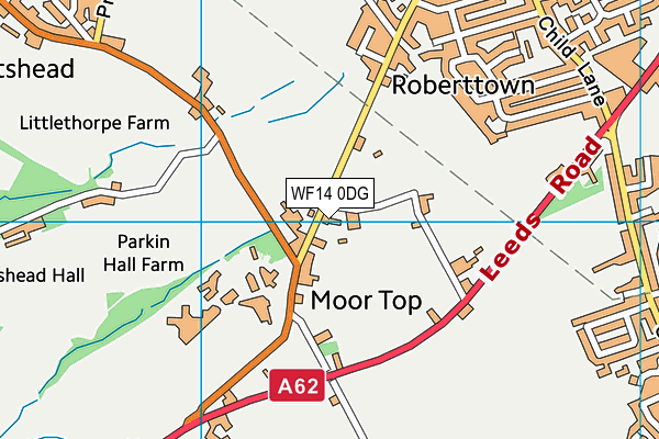 WF14 0DG map - OS VectorMap District (Ordnance Survey) WF14 0DG map - OS VectorMap District (Ordnance Survey)