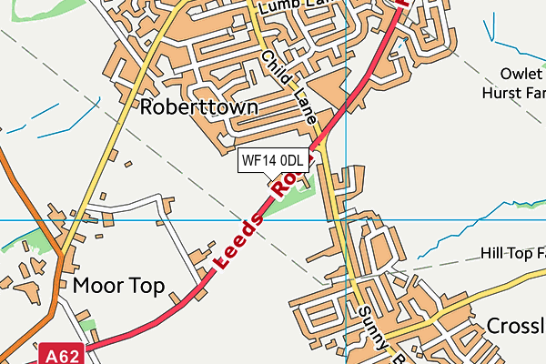 WF14 0DL map - OS VectorMap District (Ordnance Survey) WF14 0DL map - OS VectorMap District (Ordnance Survey)