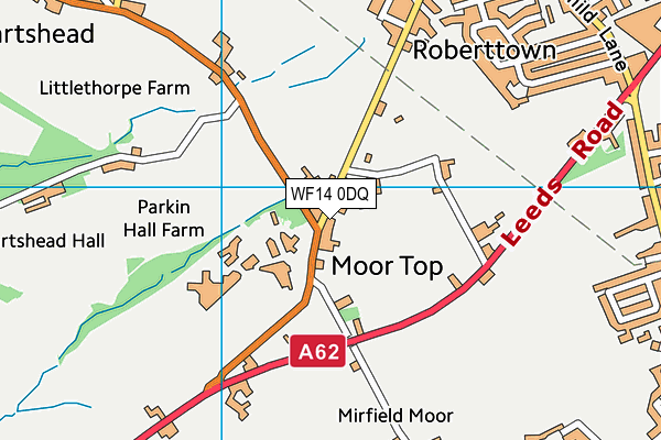 WF14 0DQ map - OS VectorMap District (Ordnance Survey) WF14 0DQ map - OS VectorMap District (Ordnance Survey)