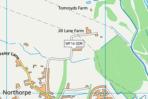 WF14 0DR map - OS VectorMap District (Ordnance Survey) WF14 0DR map - OS VectorMap District (Ordnance Survey)