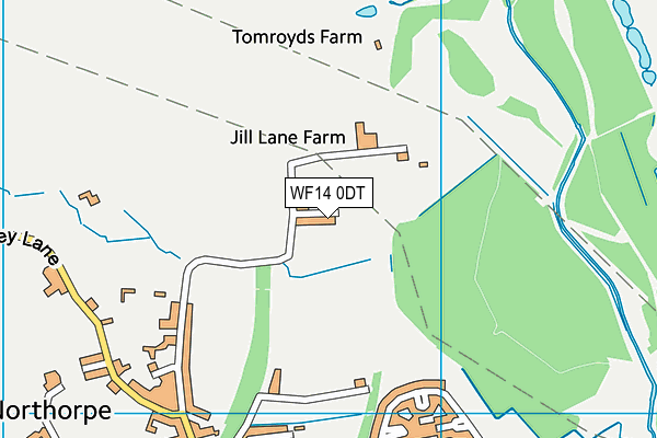 WF14 0DT map - OS VectorMap District (Ordnance Survey) WF14 0DT map - OS VectorMap District (Ordnance Survey)