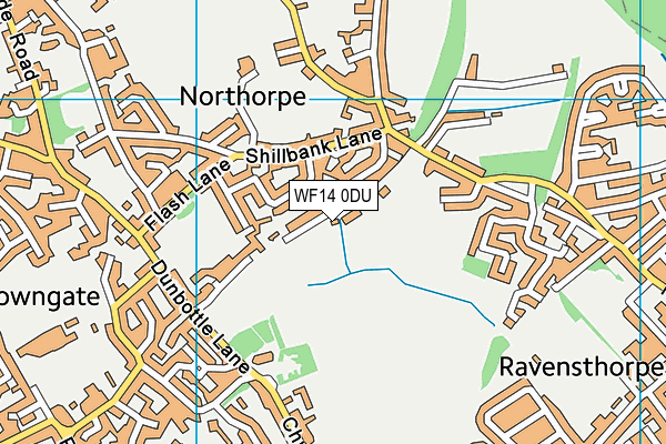 WF14 0DU map - OS VectorMap District (Ordnance Survey) WF14 0DU map - OS VectorMap District (Ordnance Survey)