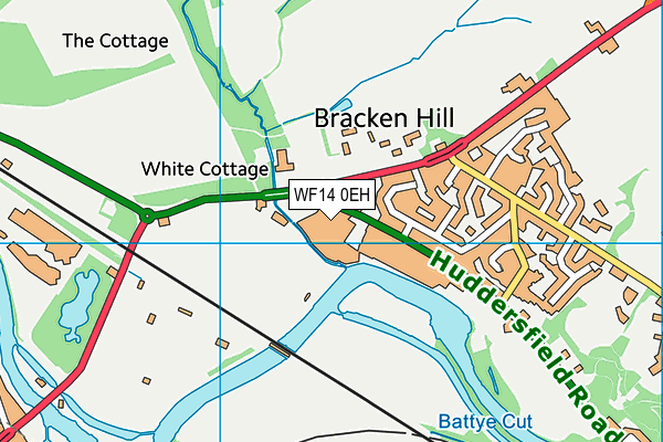 WF14 0EH map - OS VectorMap District (Ordnance Survey) WF14 0EH map - OS VectorMap District (Ordnance Survey)
