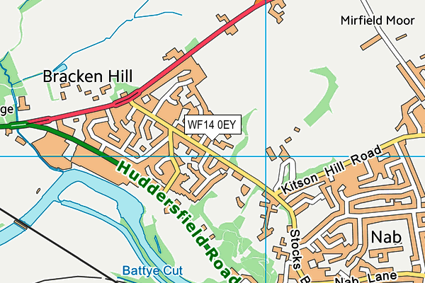 WF14 0EY map - OS VectorMap District (Ordnance Survey) WF14 0EY map - OS VectorMap District (Ordnance Survey)