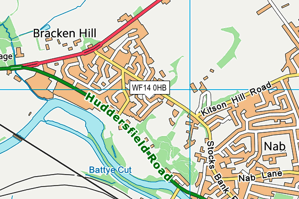 WF14 0HB map - OS VectorMap District (Ordnance Survey) WF14 0HB map - OS VectorMap District (Ordnance Survey)