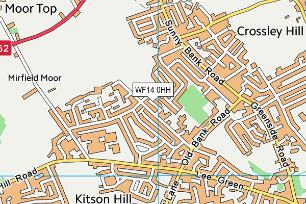 WF14 0HH map - OS VectorMap District (Ordnance Survey) WF14 0HH map - OS VectorMap District (Ordnance Survey)