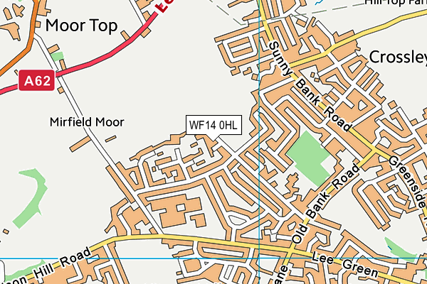WF14 0HL map - OS VectorMap District (Ordnance Survey) WF14 0HL map - OS VectorMap District (Ordnance Survey)
