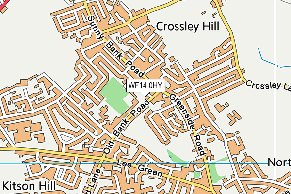 WF14 0HY map - OS VectorMap District (Ordnance Survey) WF14 0HY map - OS VectorMap District (Ordnance Survey)