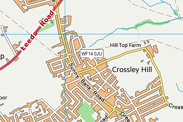 WF14 0JU map - OS VectorMap District (Ordnance Survey) WF14 0JU map - OS VectorMap District (Ordnance Survey)