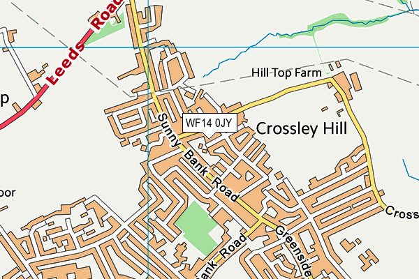 WF14 0JY map - OS VectorMap District (Ordnance Survey) WF14 0JY map - OS VectorMap District (Ordnance Survey)