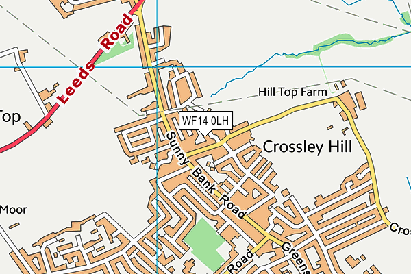 WF14 0LH map - OS VectorMap District (Ordnance Survey) WF14 0LH map - OS VectorMap District (Ordnance Survey)