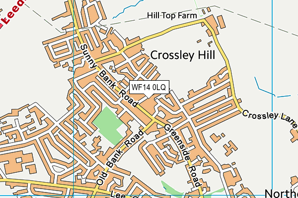 WF14 0LQ map - OS VectorMap District (Ordnance Survey)