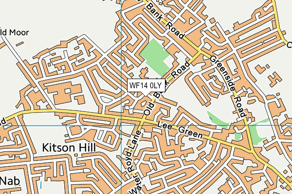 WF14 0LY map - OS VectorMap District (Ordnance Survey) WF14 0LY map - OS VectorMap District (Ordnance Survey)