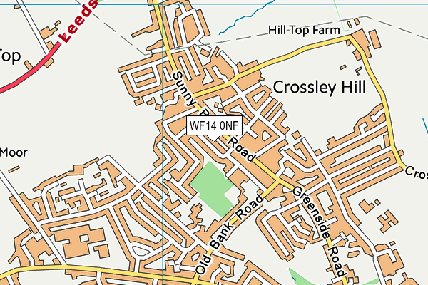 WF14 0NF map - OS VectorMap District (Ordnance Survey) WF14 0NF map - OS VectorMap District (Ordnance Survey)
