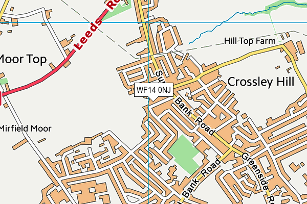 WF14 0NJ map - OS VectorMap District (Ordnance Survey) WF14 0NJ map - OS VectorMap District (Ordnance Survey)