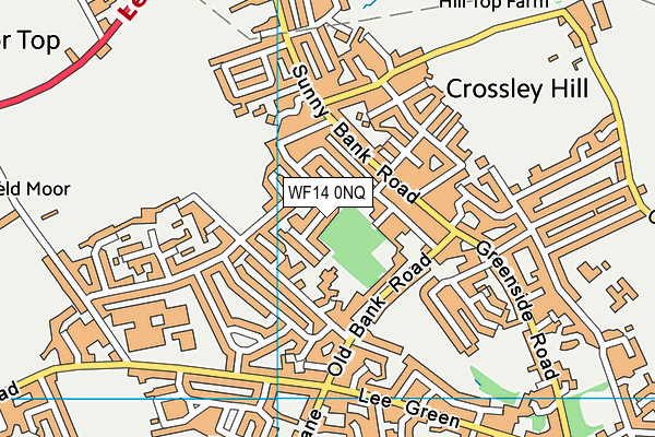 WF14 0NQ map - OS VectorMap District (Ordnance Survey)