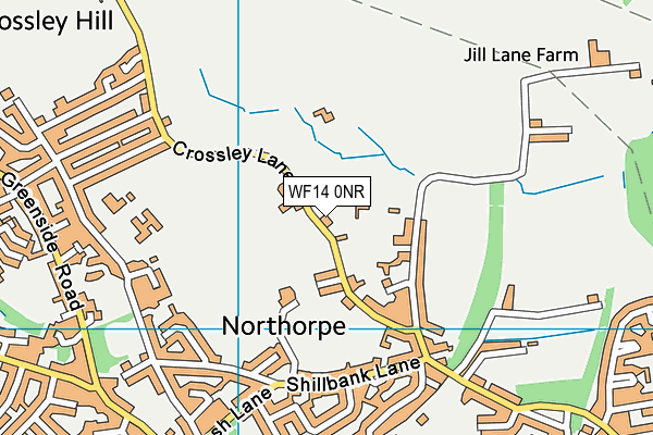 WF14 0NR map - OS VectorMap District (Ordnance Survey)