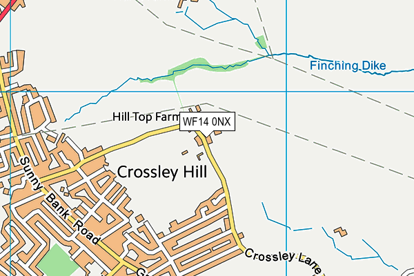 WF14 0NX map - OS VectorMap District (Ordnance Survey) WF14 0NX map - OS VectorMap District (Ordnance Survey)