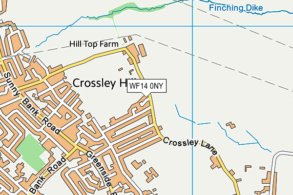 WF14 0NY map - OS VectorMap District (Ordnance Survey) WF14 0NY map - OS VectorMap District (Ordnance Survey)