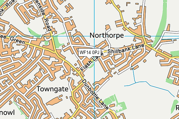 WF14 0PJ map - OS VectorMap District (Ordnance Survey) WF14 0PJ map - OS VectorMap District (Ordnance Survey)