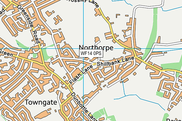 WF14 0PS map - OS VectorMap District (Ordnance Survey) WF14 0PS map - OS VectorMap District (Ordnance Survey)