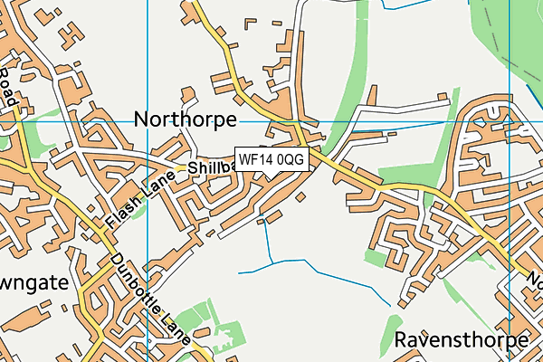 WF14 0QG map - OS VectorMap District (Ordnance Survey) WF14 0QG map - OS VectorMap District (Ordnance Survey)